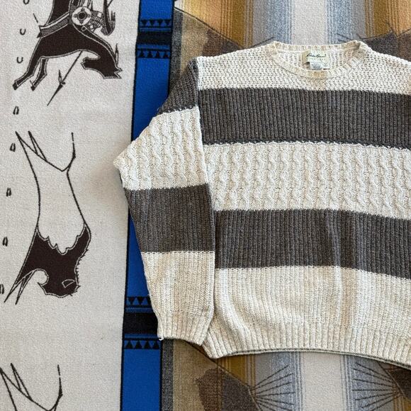 Vintage 90s Men’s Eddie Bauer Pullover Knit Sweater Size Small Chunky Fisherman - Picture 5 of 9
